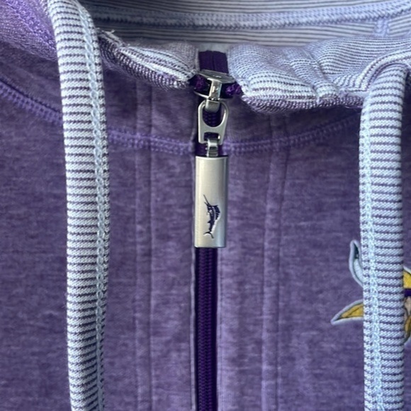NWT NFL jacket Women's small Minnesota Vikings Tommy Bahama zip up jacket - Picture 5 of 10